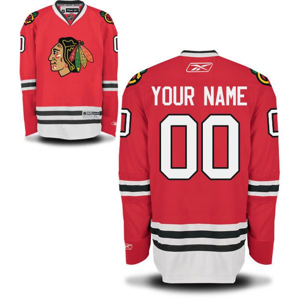 Reebok Chicago Blackhawks Men Premier Home Custom NHL Jersey - Red->->Custom Jersey